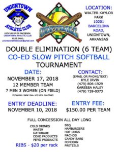 Co-ed Slow Pitch Softball Tournament @ Walter Kaylor Park